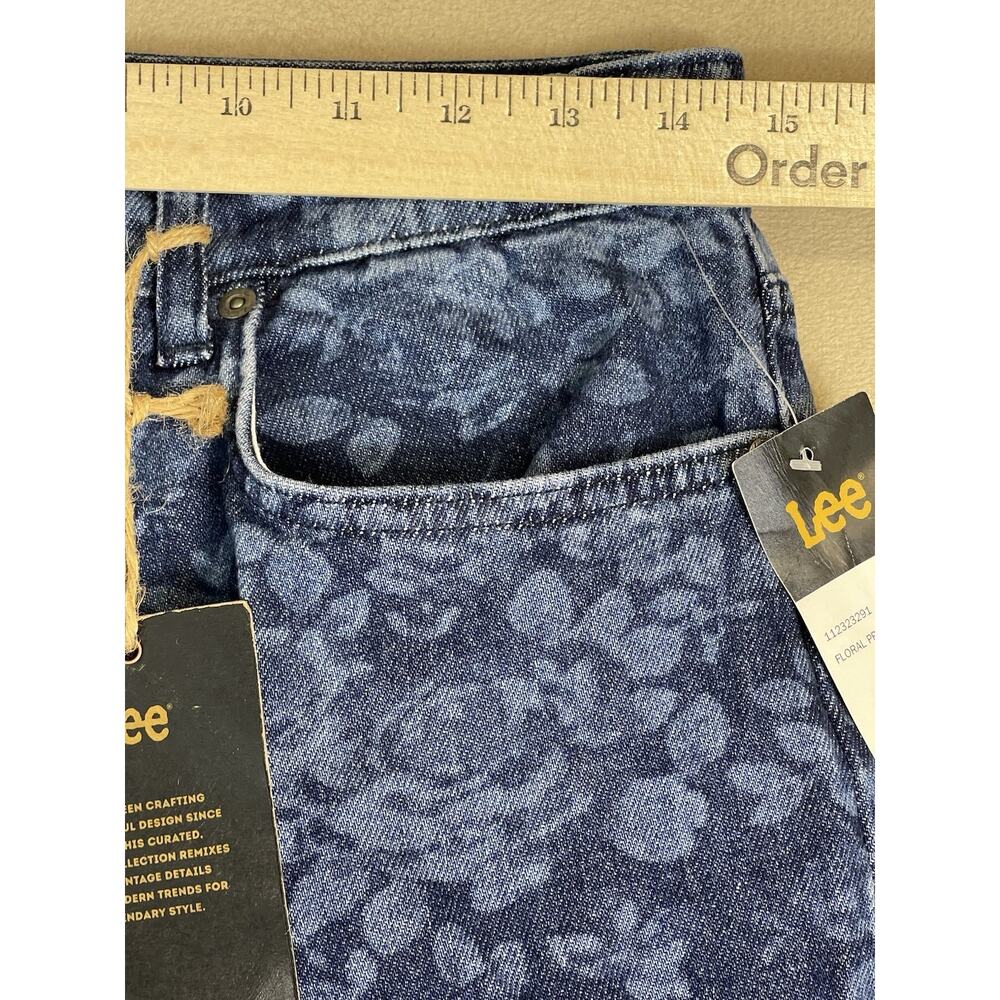 Lee Jeans Womens 30 Blue Floral Print Flare Leg High Rise Stretch Regular Fit - Picture 6 of 15